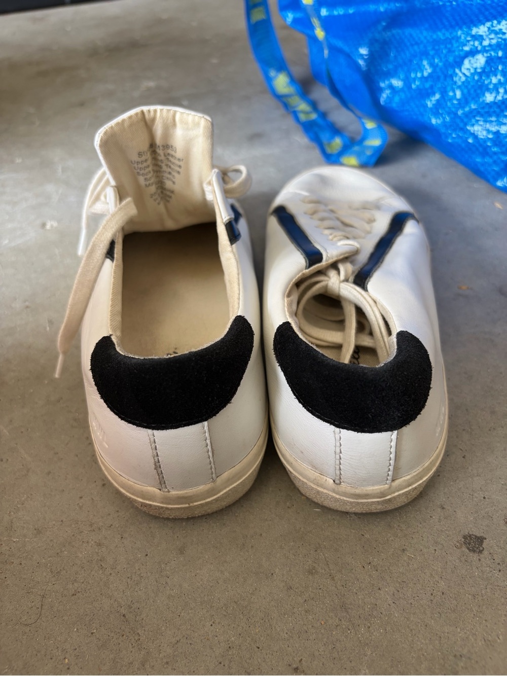 Madewell Women’s White Leather Sneakers with Black Stripe - Picture 5 of 6
